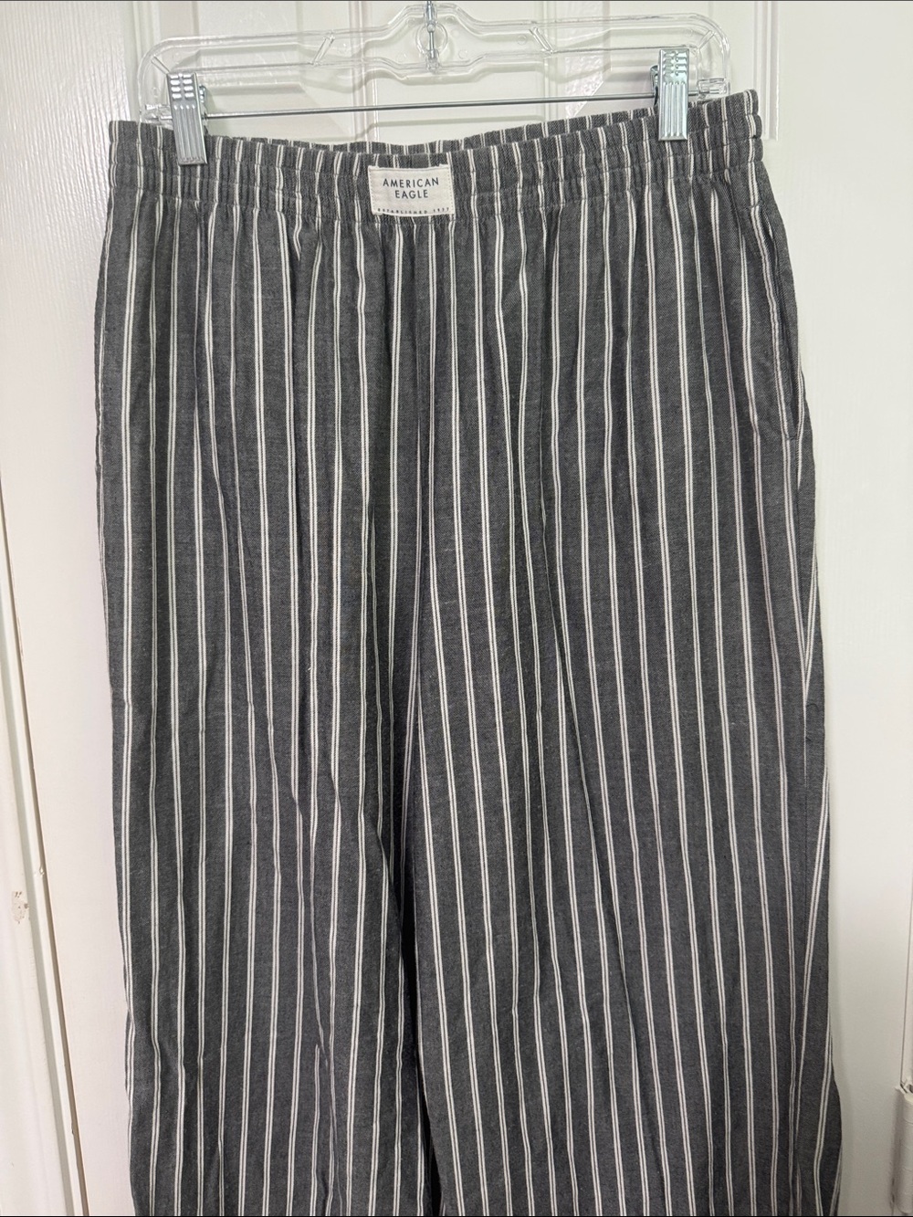 American Eagle Outfitters Black Gray Pinstripe Lounge Pants